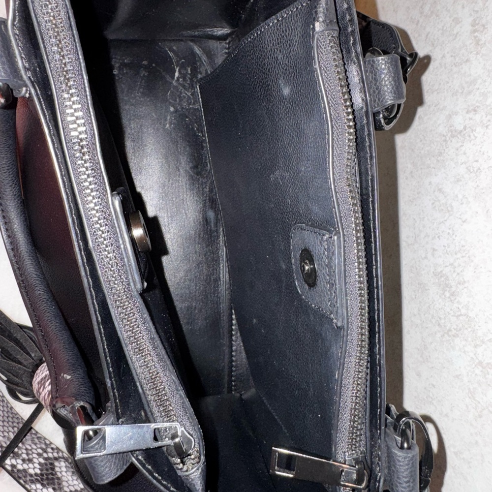 Aldo Black Satchel with Snake Print Accent - Picture 4 of 5